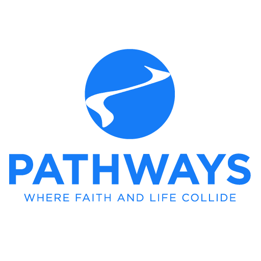 pathways church new logo and tagline blue